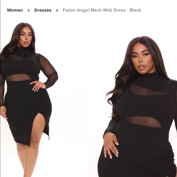 fitted lace wedding dress Victoria Angel Sleeve Mesh Midi Curve+ Dress main image 1